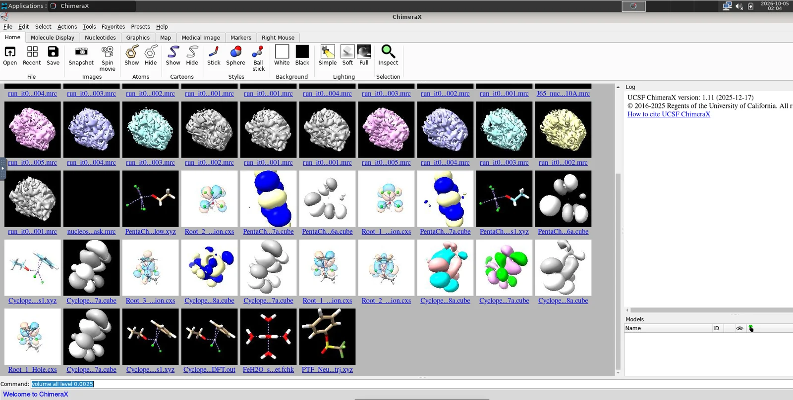 SeaWulf UCSF ChimeraX graphical interface running through Open OnDemand