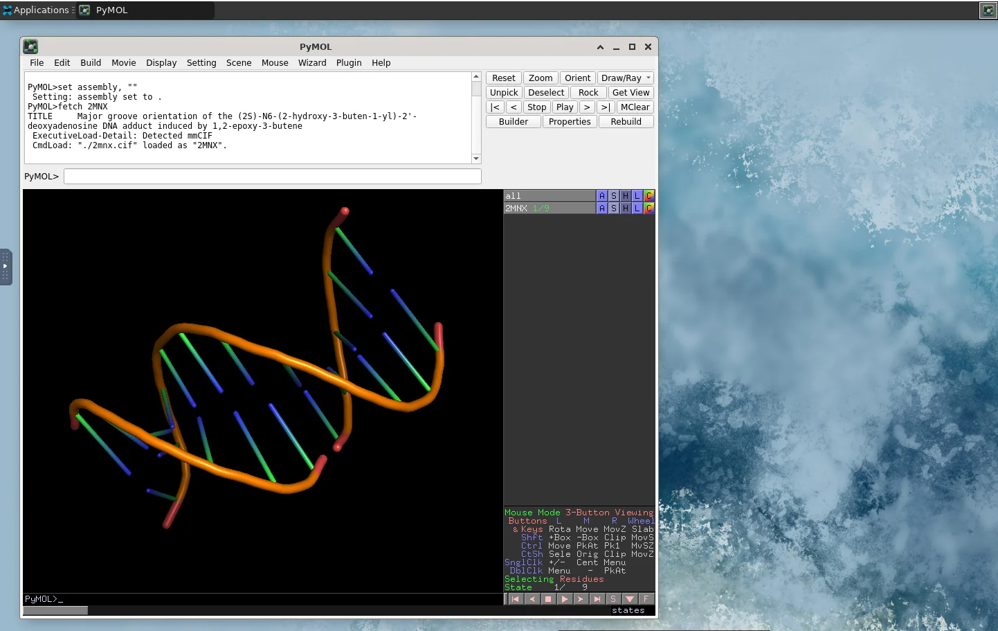 SeaWulf PyMOL graphical interface running through Open OnDemand