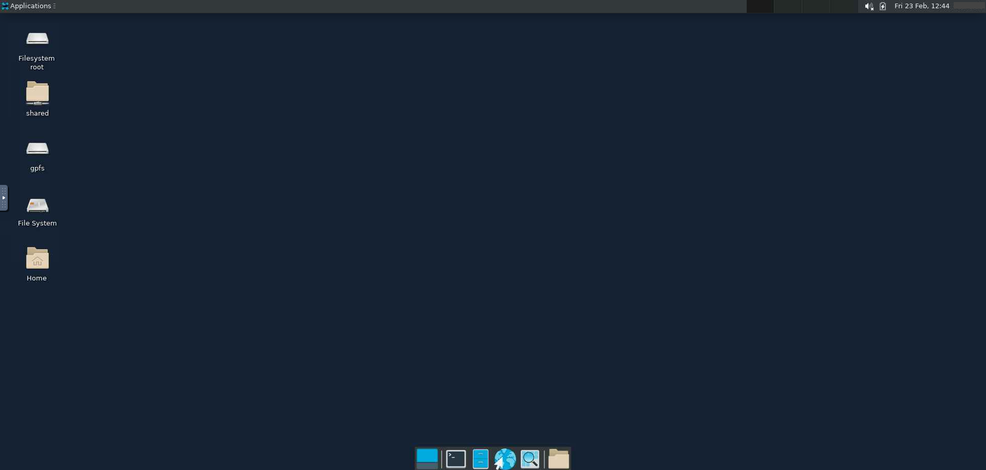 Full Linux desktop interface with taskbar