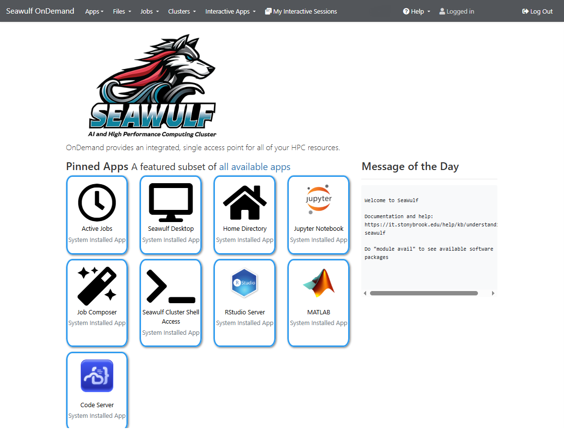 Open OnDemand Interface